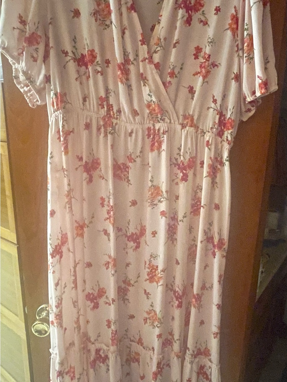 Inspired Hearts Light Pink Floral Maxi Dress